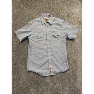 Rafter C Western Shirt Mens Medium* Blue Geometric ProFlex 45 Pearl Snap Cowboy